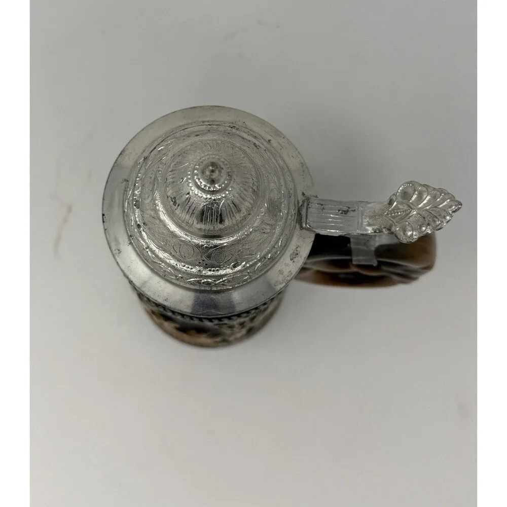 Gerz Gerzit West Germany Cold War Era Pretzel Handle Beer Stein Pewter Lid